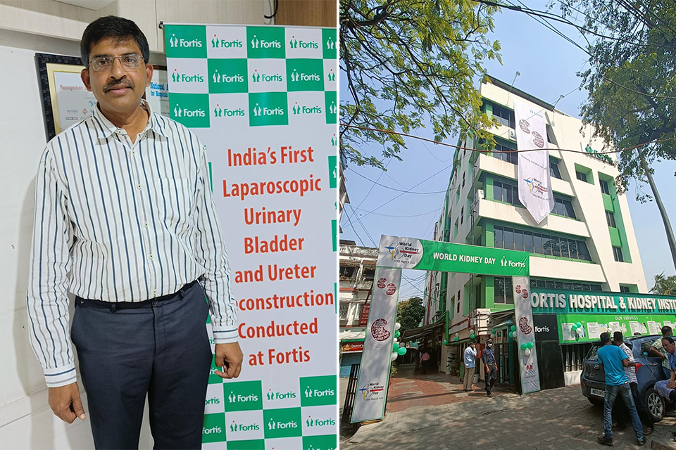 Fortis Hospital & Kidney Institute, Kolkata successfully performed India’s first laparoscopic Urinary Bladder & Ureter Reconstruction surgery